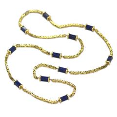 1970s Nicolis Cola Lapis Gold Chain Necklace