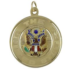 United States Seal enamel gold charm 