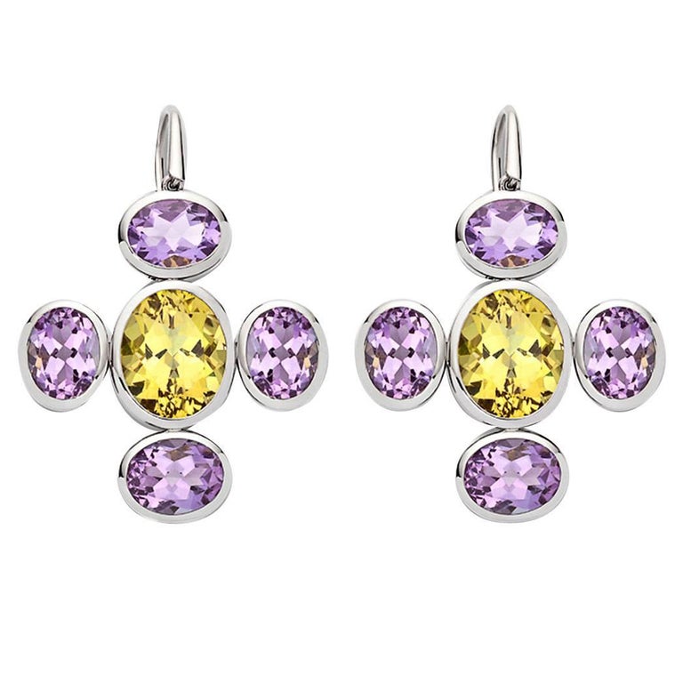 Colleen B. Rosenblat amethyst golden beryl gold earrings For Sale at ...
