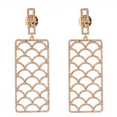 Jade Jagger Opium Wave Large Diamond Pave and Gold Earrings