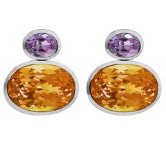 Colleen B. Rosenblat citrine amethyst gold earrings 10