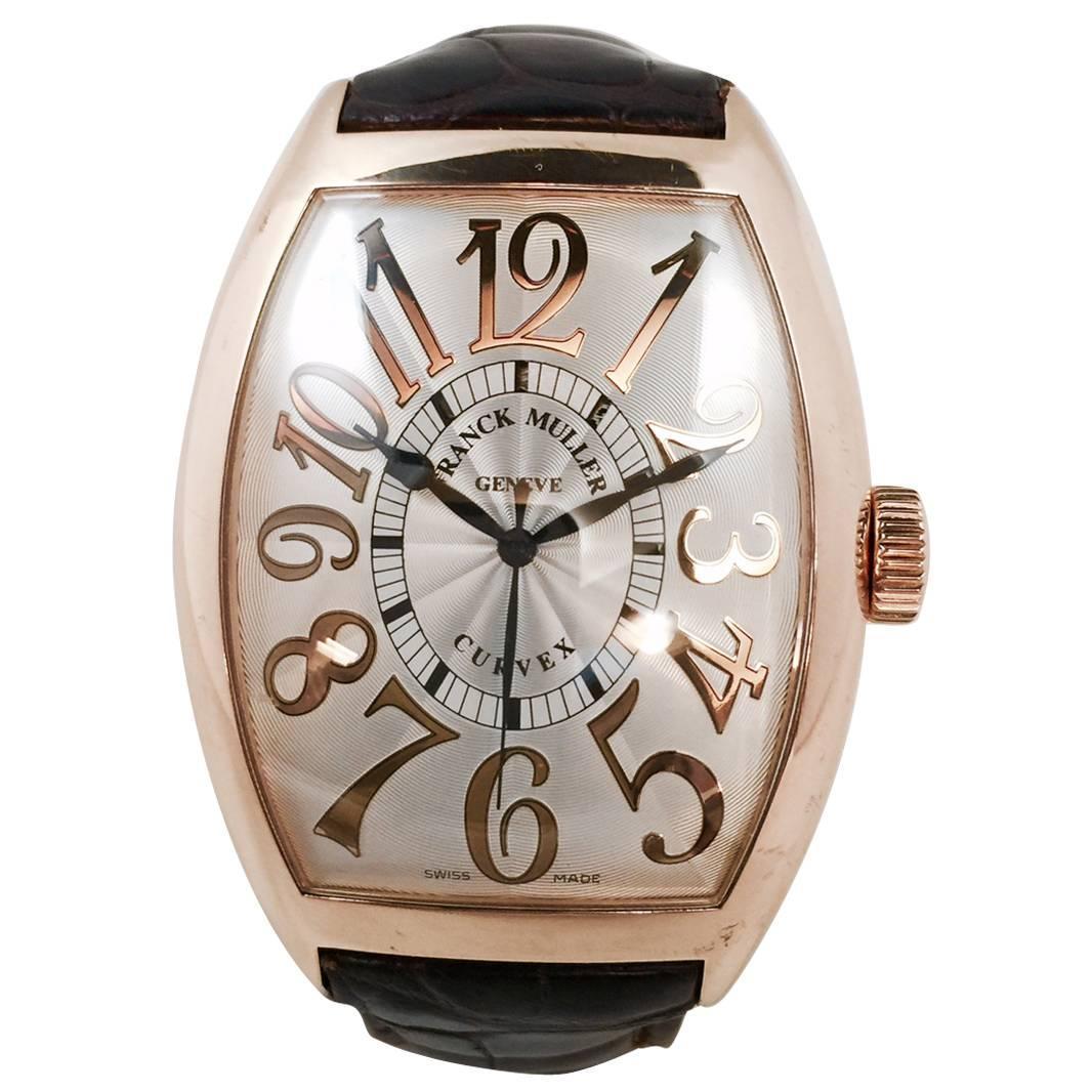 Franck Muller Rose Gold Cintree Curvex Relief Automatic Wristwatch 