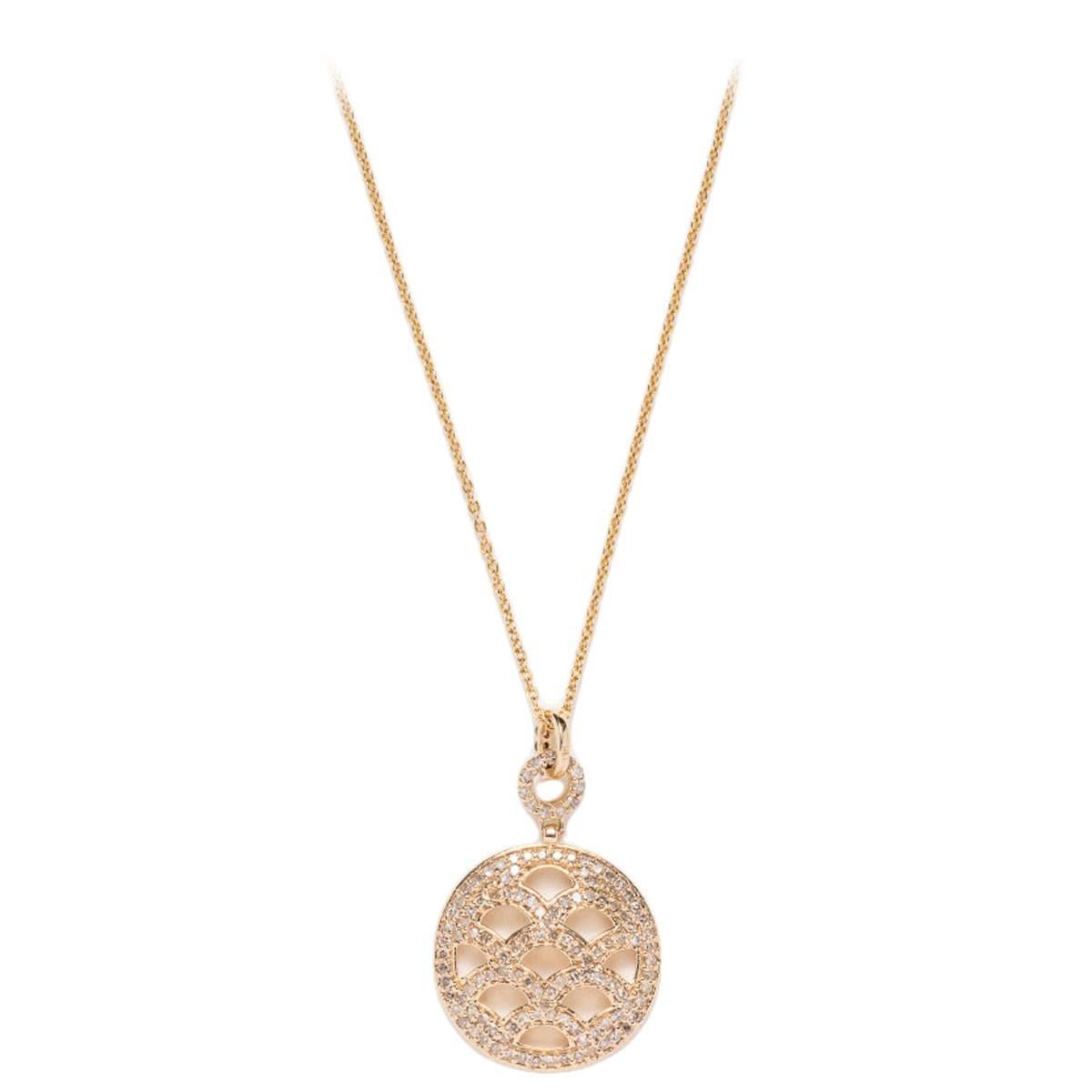 Jade Jagger Opium Wave Small Diamond and Gold Necklace For Sale