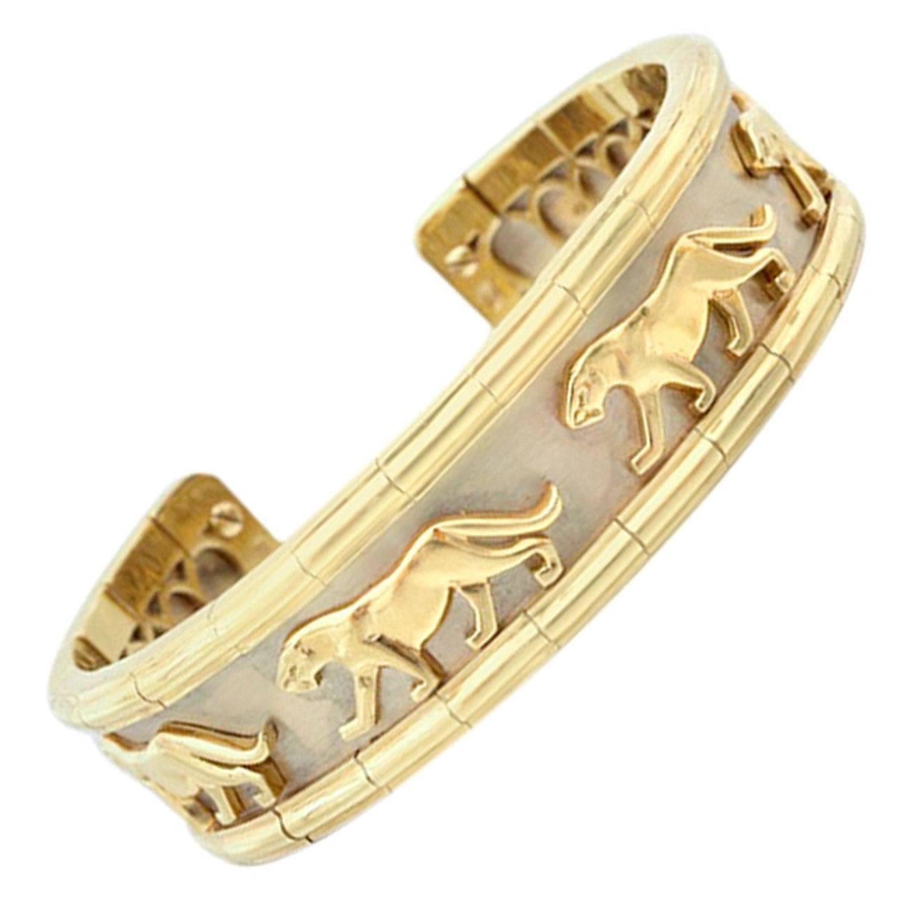 Cetas Gold Panther Cuff Bracelet