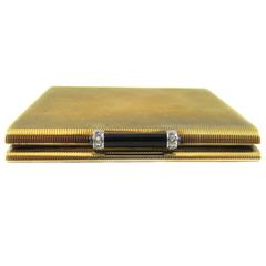 Art Deco Enamel Sapphire Diamond Gold Compact 6