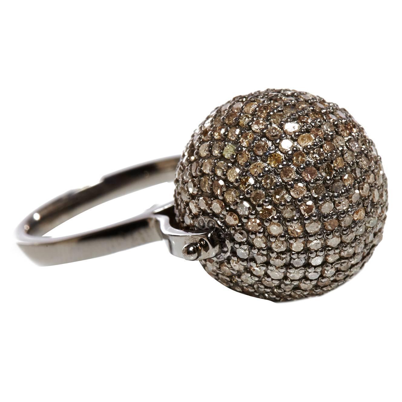 Jade Jagger Diamond Disco Ball Ring For Sale at 1stdibs