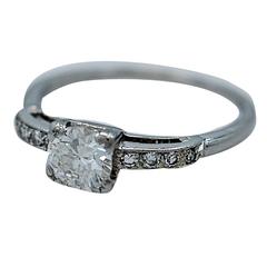 Antique Amazing Art Deco .54 Carat Diamond Platinum Engagement Ring