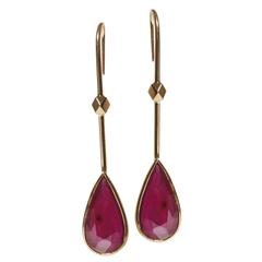 Jade Jagger Droplet Ruby and Gold Earrings