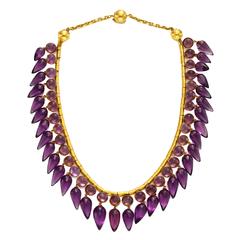 Antique Amethyst Gold Necklace