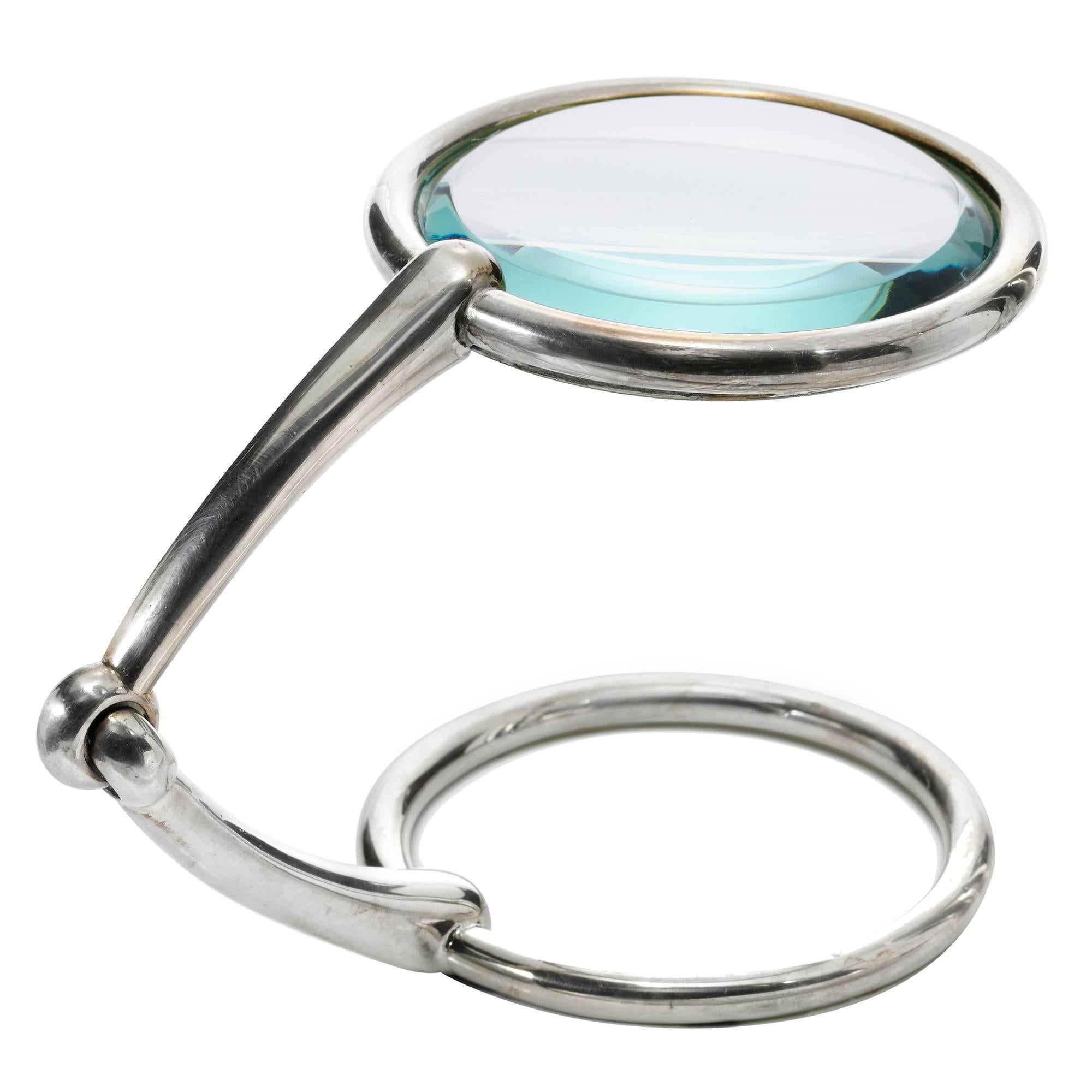 Hermes Silver Plated Equestrian Magnifier For Sale