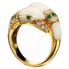 Van Cleef & Arpels Multi-gem Diamond gold ring