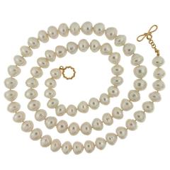 35 Inch South Sea Pearl Gold Necklace 