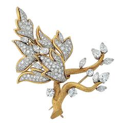 5.75 Carat Diamond Brooch 7
