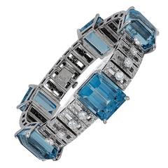 Meister Aquamarine Diamond Bracelet