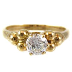 Fred Paris Diamond Yellow Gold Solitaire Ring