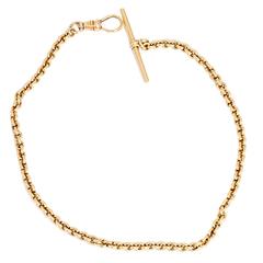 Gold 12-inch T-Bar Pocket Watch Chain