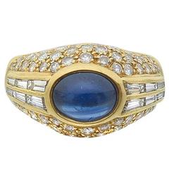 Cartier Sapphire Diamond Gold Gypsy Cocktail Ring