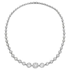 Bezel-Set Old Mine Cut Diamond Necklace