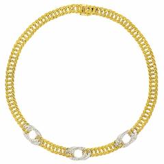Vintage Elegant Gubelin Diamond-Set Gold Necklace