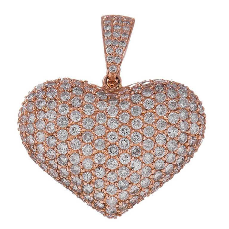 Diamond Gold Heart Pendant Enhancer at 1stdibs