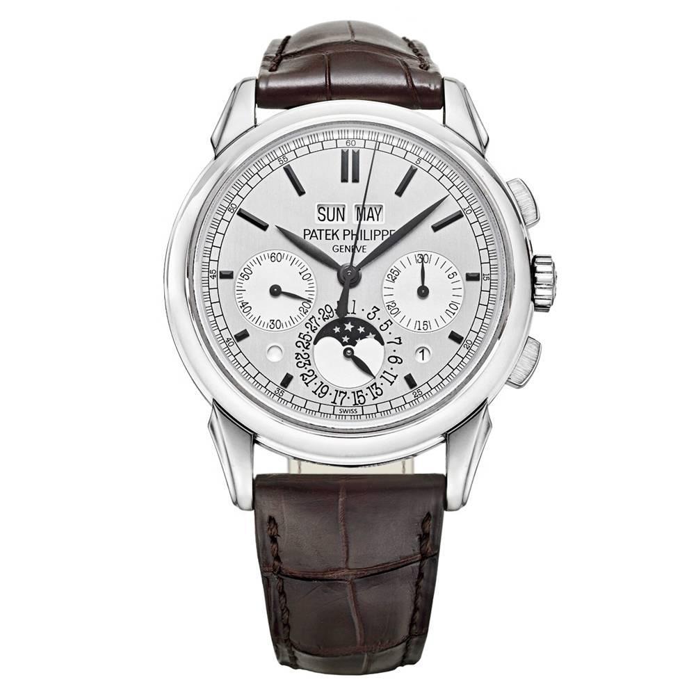 Patek Philippe White Gold Perpetual Calendar Chronograph Wristwatch At 