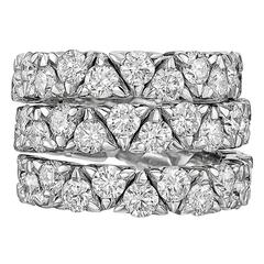 Garavelli Three Row Diamond Gold Coil Band