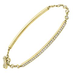 Erica Courtney ​Pavé Diamond Gold Bar Link Bracelet