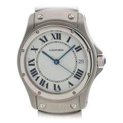 Cartier Stainless Steel Santos Ronde Wristwatch 