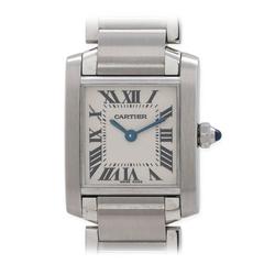 Cartier Lady's Stainless Steel Tank Francaise Quartz Wristwatch 