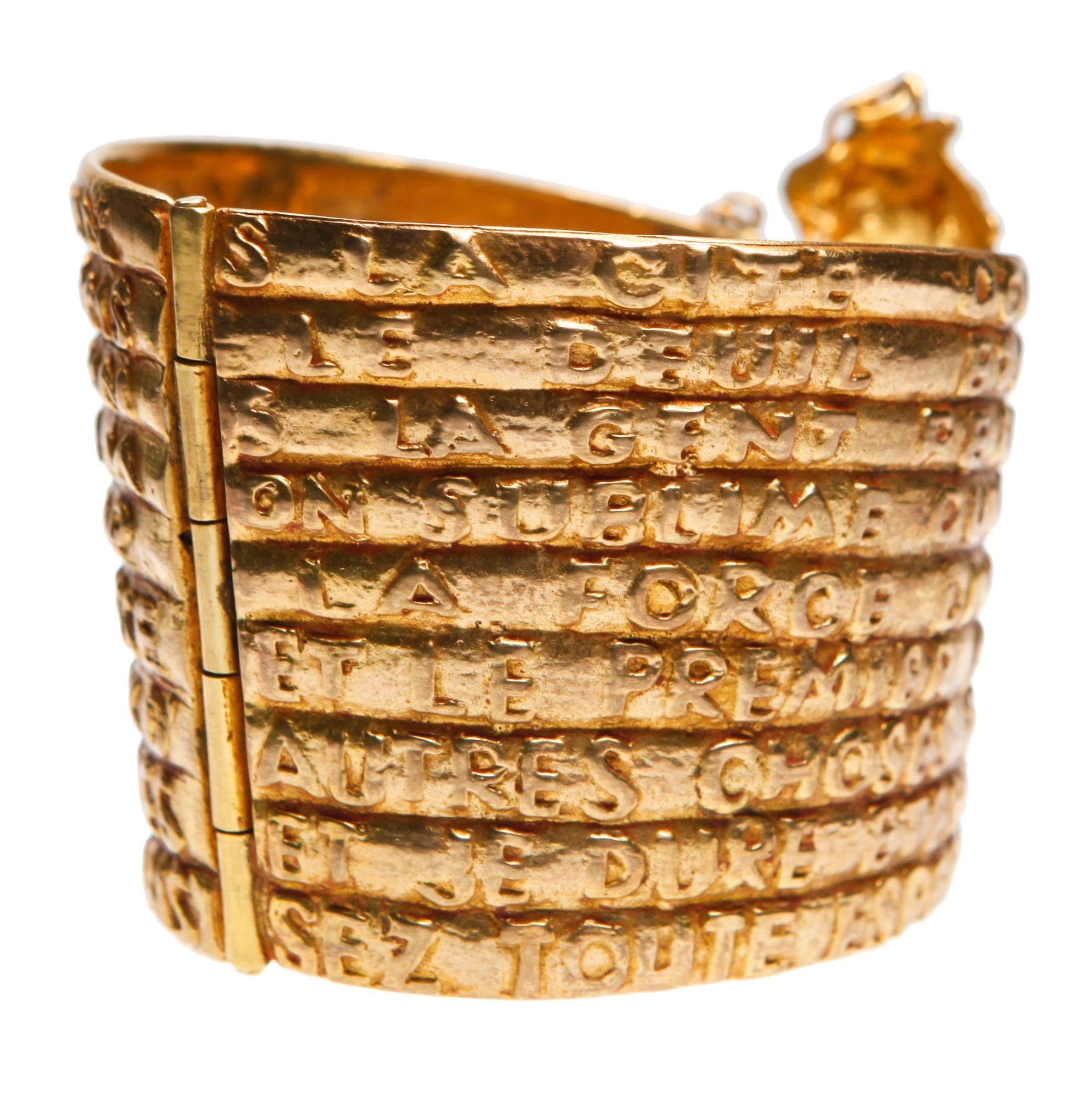 line vautrin Dante gilded bronze bracelet