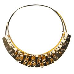 1980s Pol Bury Spheres Kinetic Gold Plated Necklace