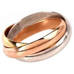 Cartier Three color Gold Trinity Ring 