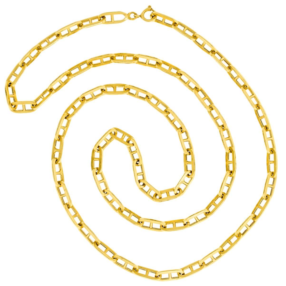 Unoaerre 27-inch Modernist Gold Anchor Chain Necklace