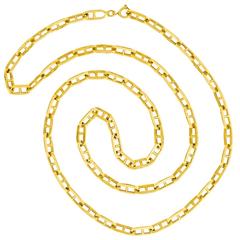 Retro Unoaerre 27-inch Modernist Gold Anchor Chain Necklace