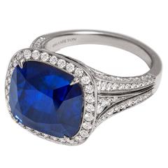 GIA Cert Sapphire diamond platinum ring