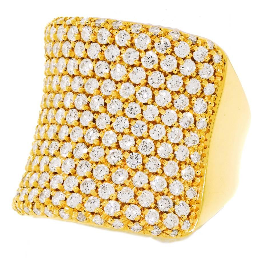 Bucherer Diamond Pave Gold Ring