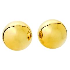 Amazing Huge Seventies Gold Dome Earrings