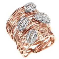 Diamond Gold Leaf Ring 