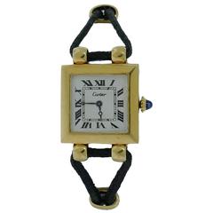 Cartier Lady's Yellow Gold Tank Obus EWS movement wristwatch 
