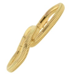 Jeu de bracelets rétro flexibles en chaîne serpentine dorée