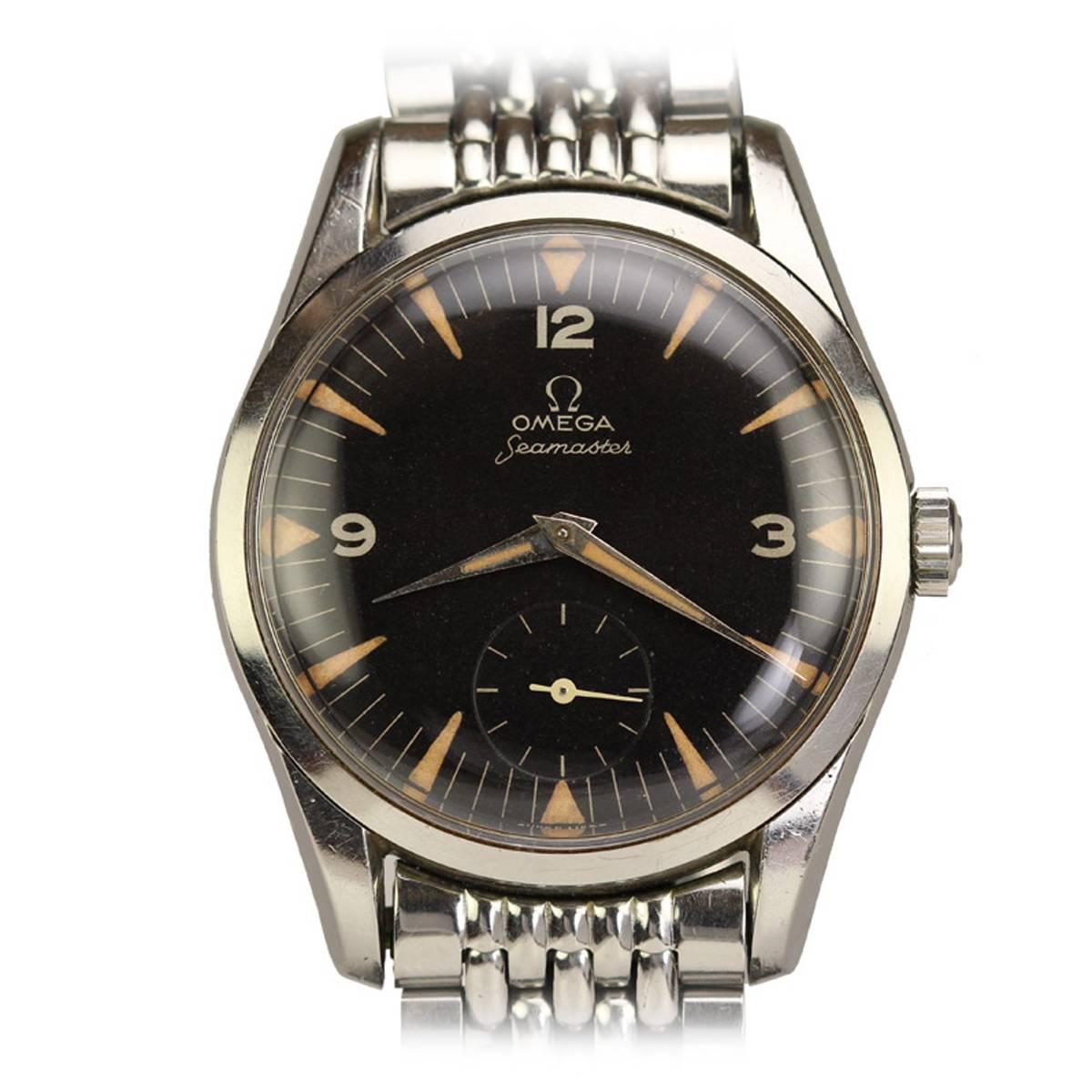 Omega Stainless Steel Seamaster Wristwatch on Original Omega Bracelet