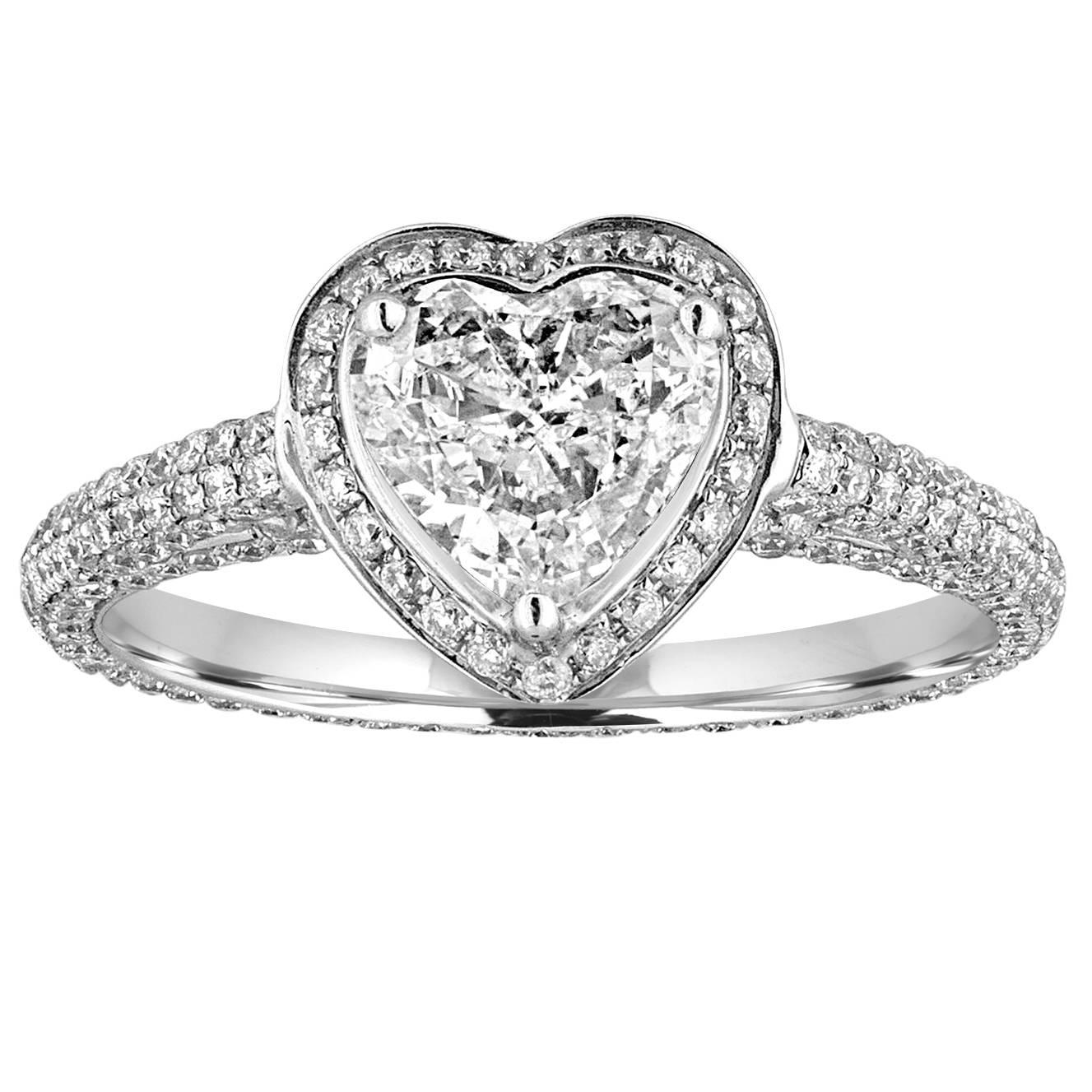 GIA Certified 0.82 Carat G VS1 Heart Shaped Diamond Engagement Ring