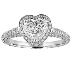 GIA Certified 0.82 Carat G VS1 Heart Shaped Diamond Engagement Ring 5