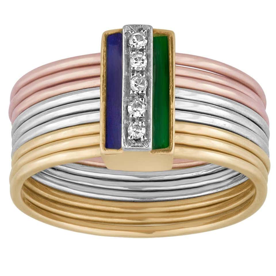 Cartier Three Color Gold Band Set For Sale at 1stDibs | cartier three ...