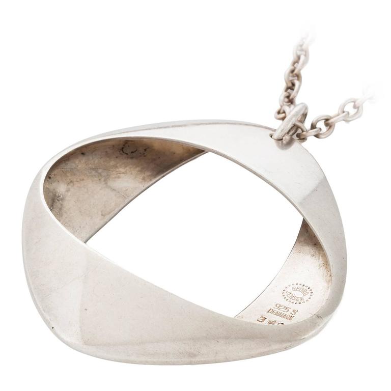 Jensen Sterling Silver Pendant Necklace at 1stDibs