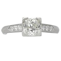 1.20Ct Diamond and Platinum Solitaire Ring - Antique and Contemporary