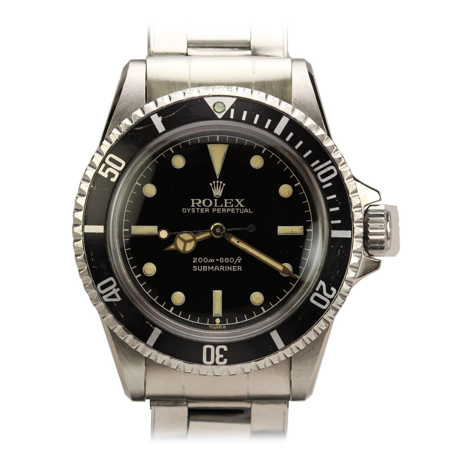 Rolex Stainless Steel Gilt Dial Submariner Wristwatch Ref 5512