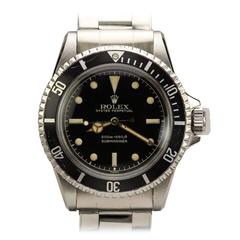 Retro Rolex Stainless Steel Gilt Dial Submariner Wristwatch Ref 5512 