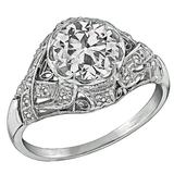 1.92 carat GIA cert Diamond Platinum Engagement Ring