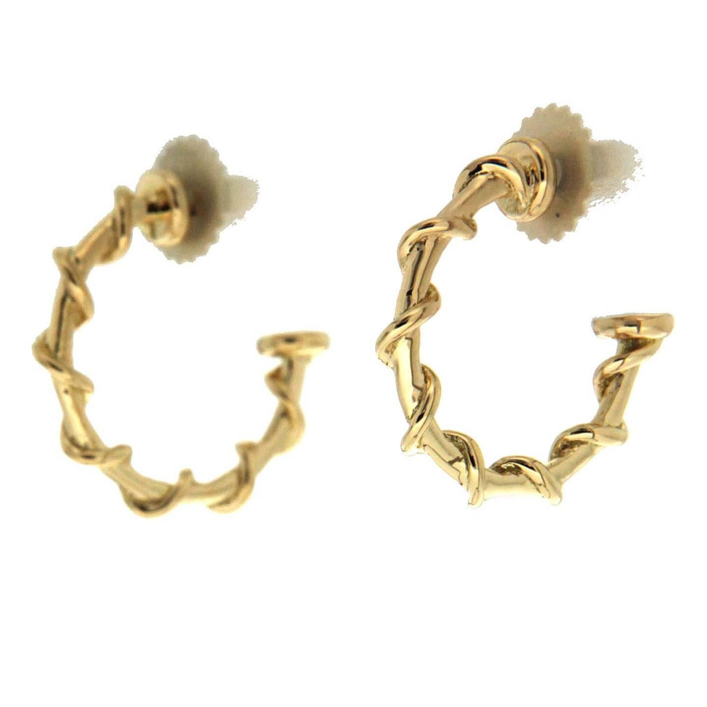 Valentin Magro Medium Gold Rope Hoop Nautical Earrings